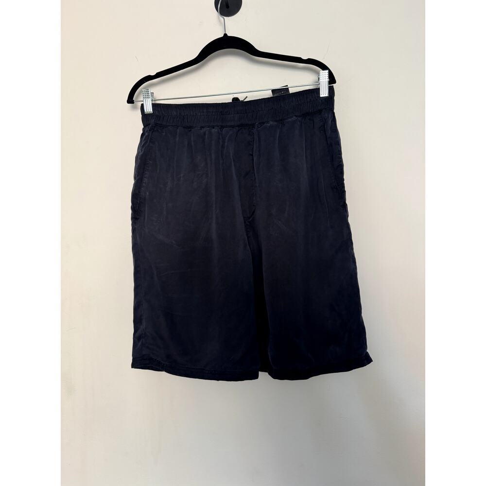 Neil Barrett Low-Rise Cupro Navy Blue Shorts
